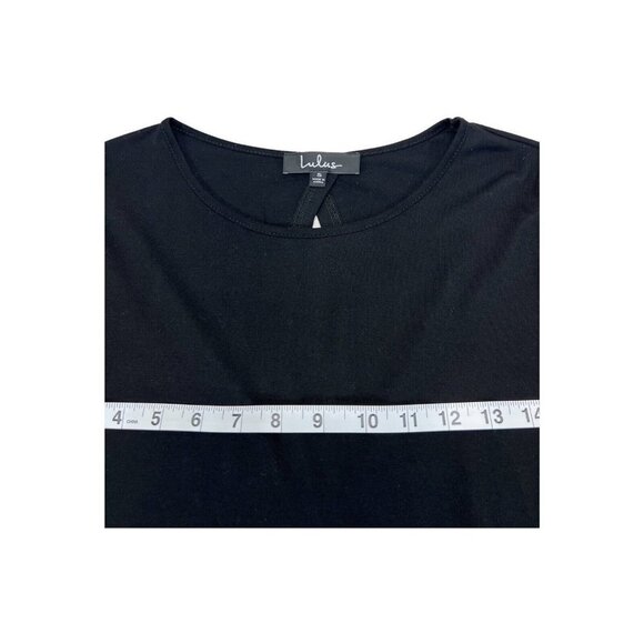 Lulus Womens S Bell Sleeve Top Black Open Tie Back Light Weight‎ Crew Neck - Picture 7 of 9